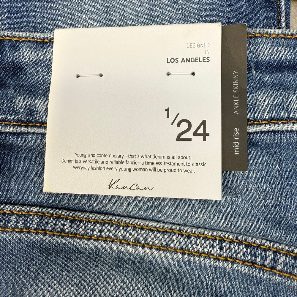 KanCan Jeans Women's 1/24 Mid Rise Ancle Skinny Frayed Hem Mid Rise Fit - NWT - Picture 5 of 16